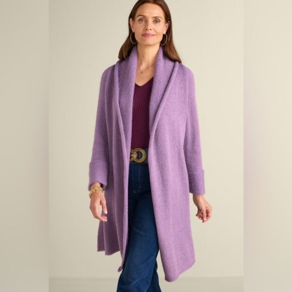 Soft Surroundings WOOL MOHAIR Blend Telluride Topper Duster Knit Cardigan LARGE‎ - Picture 3 of 16